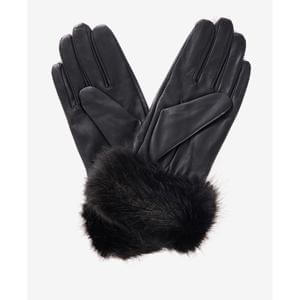 Barbour Faux-Fur Trimmed Leather Gloves
